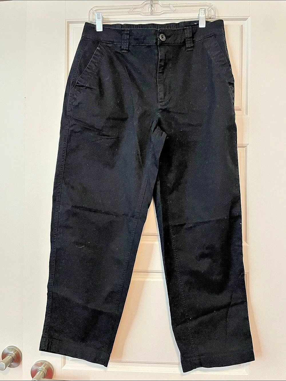Old Navy High-Rise OG Chino Straight Leg Pants in Black Size Medium